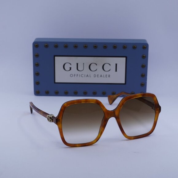 Gucci GG1072S 003 Square Sunglasses - Havana/Brown main image 4